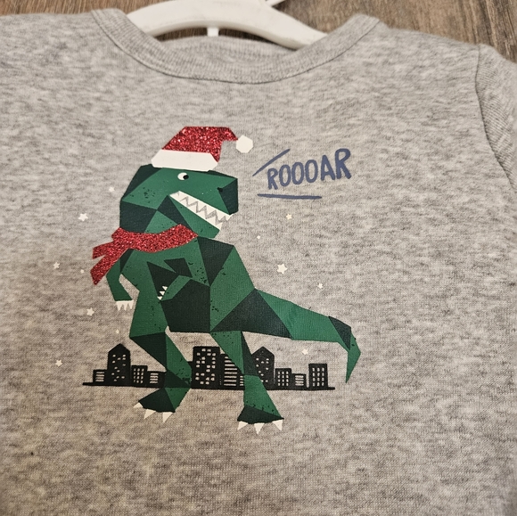 Boys dinosaur Christmas pajamas - Picture 3 of 5